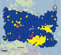 Candidat arrivé en tête au 1er tour par commune. Emmanuel MacronMarine Le PenJean-Luc MélenchonDeux à égalité