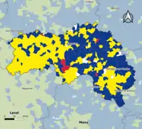 Candidat arrivé en tête au 1er tour par commune. Emmanuel MacronMarine Le PenJean-Luc MélenchonDeux à égalité