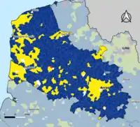 Candidat arrivé en tête au 1er tour par commune. Emmanuel MacronMarine Le PenJean-Luc MélenchonDeux à égalité
