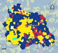 Candidat arrivé en tête au 1er tour par commune. Emmanuel MacronMarine Le PenJean-Luc MélenchonÉric ZemmourJean LasalleDeux à égalité