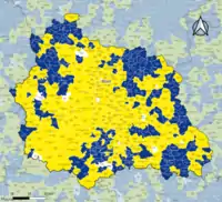 Candidat arrivé en tête au 2d tour par commune. Emmanuel MacronMarine Le PenÉgalité
