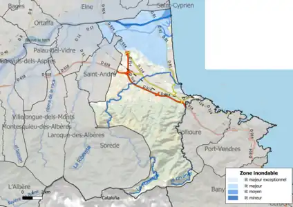Carte des zones inondables.