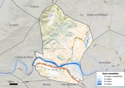 Carte des zones inondables.