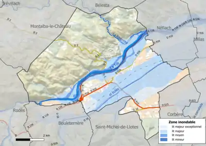 Carte des zones inondables.