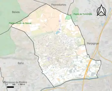 Carte de la ZNIEFF de type 1 sur la commune.