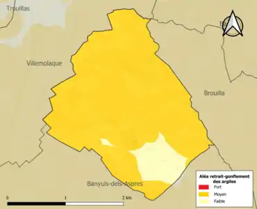 Carte des zones d'aléa retrait-gonflement des argiles.
