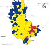 Candidat arrivé en tête au 1er tour par commune. Emmanuel MacronMarine Le PenJean-Luc MélenchonDeux à égalité