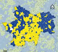 Candidat arrivé en tête au 2d tour par commune. Emmanuel MacronMarine Le PenÉgalité