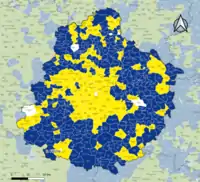 Candidat arrivé en tête au 2d tour par commune. Emmanuel MacronMarine Le PenÉgalité