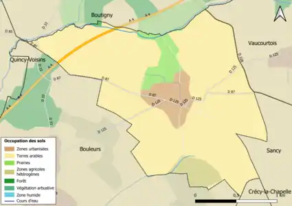 Carte des infrastructures et de l'occupation des sols en 2018 (CLC) de la commune.