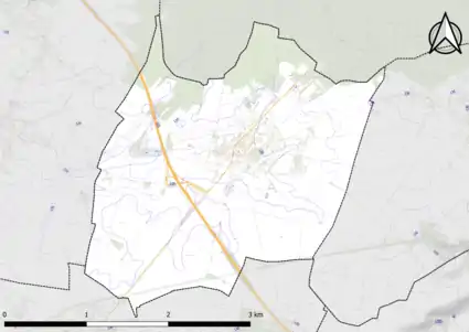 Carte montrant en couleurs le relief d'une commune