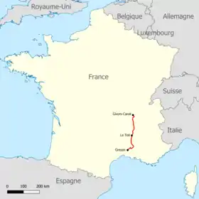 Voir la carte de la ligne.