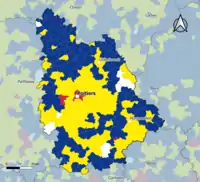Candidat arrivé en tête au 1er tour par commune. Emmanuel MacronMarine Le PenJean-Luc MélenchonDeux à égalité