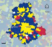 Candidat arrivé en tête au 1er tour par commune. Emmanuel MacronMarine Le PenJean-Luc MélenchonJean LasalleFabien RousselDeux à égalité