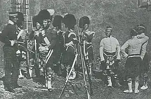 Photo d'officiers et d'hommes du 93e régiment d’infanterie, peu de temps avant leur engagement dans la guerre de Crimée, 1854, Üsküdar.