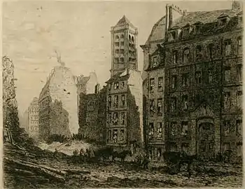 La rue lors du percement de la rue Monge.