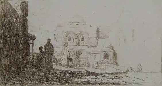 Le Saint Sépulcre, 1870, eau-forte (12x22,5)