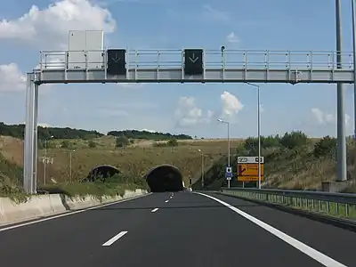 Entrée du Tunnel Markusbierg en direction de l'Allemagne.