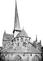 La flèche de la croisée du transept de 1606 démontée en 1901.