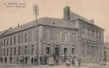 L'hôtel du Grand-Cerf vers 1920.