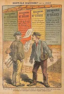 Caricature critique de la séparation des Églises et de l'État