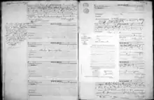 Photo de l'acte de naissance extrait des registres de la ville de Bruxelles.