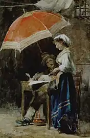 La Lettre, 1881 (Aquarelle ; 51 × 35 cm)