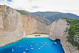 Vue aérienne de la baie depuis le nord-ouest.