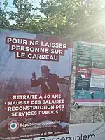 Affiche datant de 2023 au portrait de Jean Jaurès