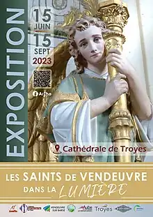Affiche de l'exposition "Les Saints de Vendeuvre dans la Lumière"
