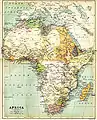 Carte de l'Afrique par John George Bartholomew (en), 1885