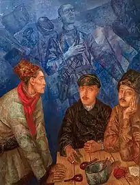 Après la bataille (Petrov-Vodkin, 1923) du groupe Les Quatre Arts.