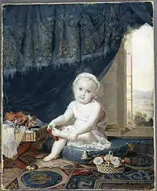 Le Roi de Rome essayant une pantoufle (1812), Paris, musée de l’Armée.