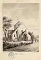 Dessin de l'église en 1874 par Amédée Piette (1808-1883).