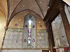 Les peintures du  mur nord du chœur.