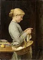 Jeune fille tricotant, 1888.