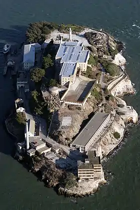 Vue aérienne de l'île d'Alcatraz