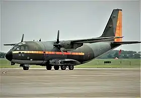 Un G.222 de l'Armée de l'air italienne à Fairford, en Angleterre
