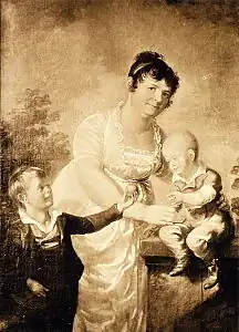 Aleksander Lauréus (en), Portraits de la belle-mère de l'artiste Mariana Juliana Winqvist et de ses deux fils, 1806.