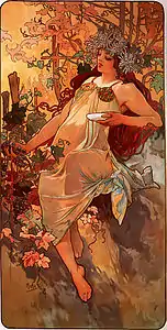 Allégorie des vendanges par Alfons Mucha (1896)