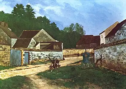 Rue de village à Marlotte, Alfred Sisley, 1866, Galerie d'art Albright-Knox.