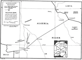 Carte de la frontière entre l'Algérie et le Niger.