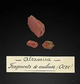 Pigment rouge.Muséum de Toulouse.