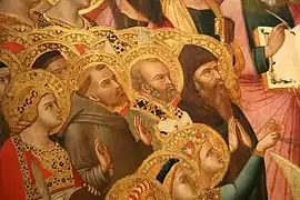 Les saints Basile, Nicolas de Bari, François d'Assise et Catherine d'Alexandrie (de droite à gauche)