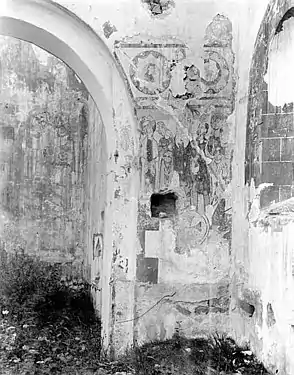 Peinture murale au sud de l'arc diaphragme, côté nef.