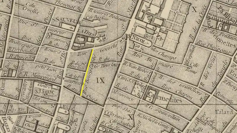 « Emplacement de l'ancienne rue du Bourg-l'Abbé »