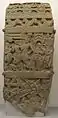 Le roi serpent Sankhapala invite Alara Kalama dans son palais. Et scène de combat. Style d'Amaravati, Nagarjunakonda, IIIe s.. Musée Guimet