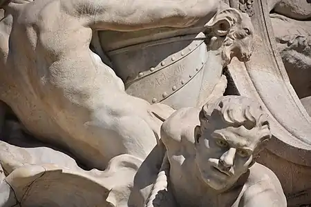 Signature sur La Mer - Amphitrite, fontaine Cantini (1911), Marseille, place Castellane.