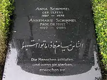 Tombe d'Annemarie Schimmel