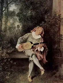 Antoine Watteau,Musicien (1717-1719), 55,2 × 43,1 cm.